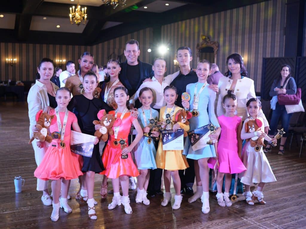 Team Grand Dance posing with medals at imperial cup in Toronto